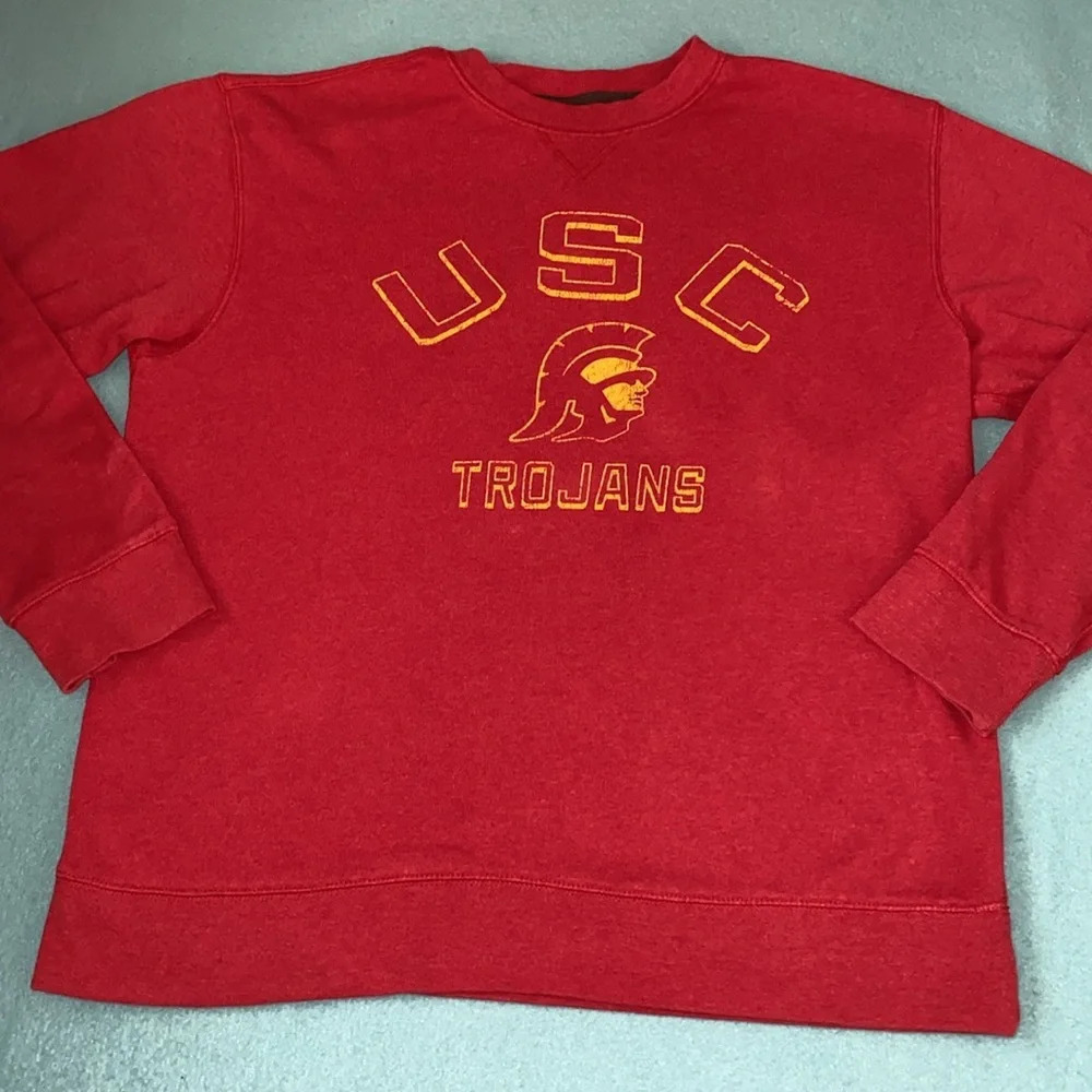 USC Trojans sweatshirt long sleeve crewneck pullover soft cozy vintage size L
